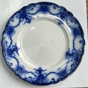 Antique Burgess & Campbell “Manila” Flow Blue Plate – Victorian Semi Porcelain